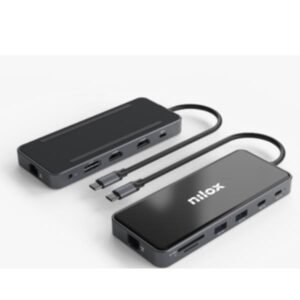 Docking Station USB-C Nilox DOCKING DESK 12-in-1 Grigio Alluminio