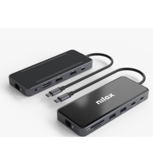 Docking Station USB-C Nilox DOCKING DESK 12-in-1 Grigio Alluminio