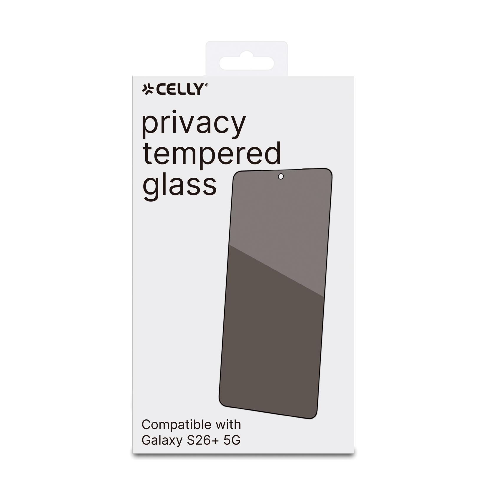 Celly PRIVACY FULL GLASS - Vetro 9H con effetto Privacy e bordo colorato nero compatibile con Samsung Galaxy S26+ 5G - Proteggi schermo - immagine 2
