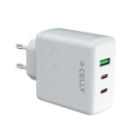 Caricabatterie Celly TC3GAN65WEVO 65W GaN 3 Porte USB-C/A