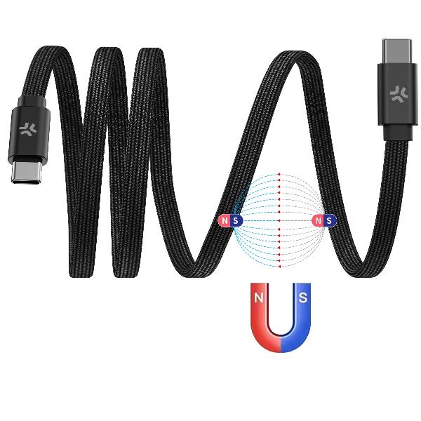 Cavo USB-C Magnetico Celly 60W 1 metro Cotone Intrecciato - immagine 3
