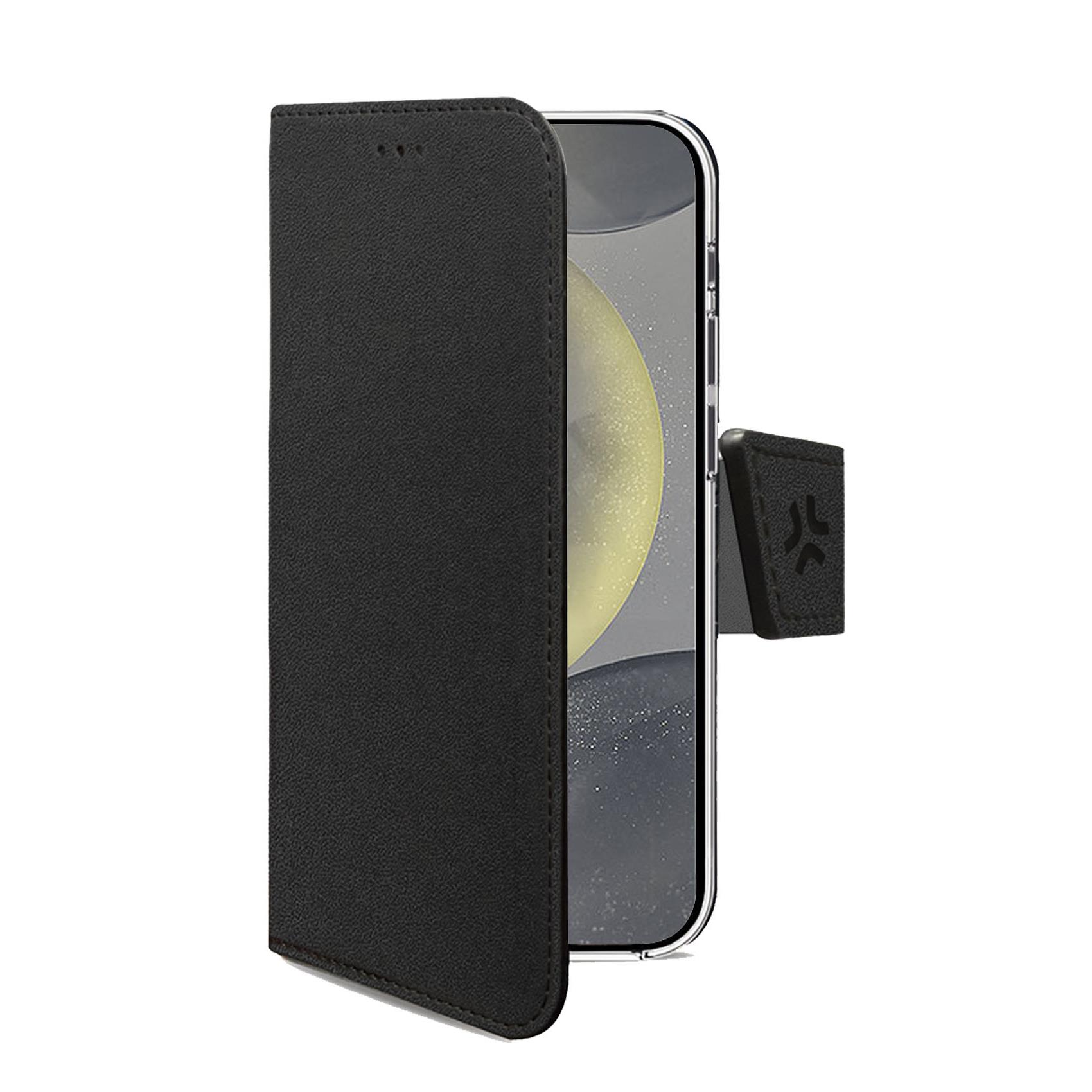 Celly WALLY - Custodia a libro in pelle sintetica con chiusura flap magnetico, slot per carte e funzione stand colore nero compatibile con Samsung Galaxy S26 5G - Custodie - immagine 3