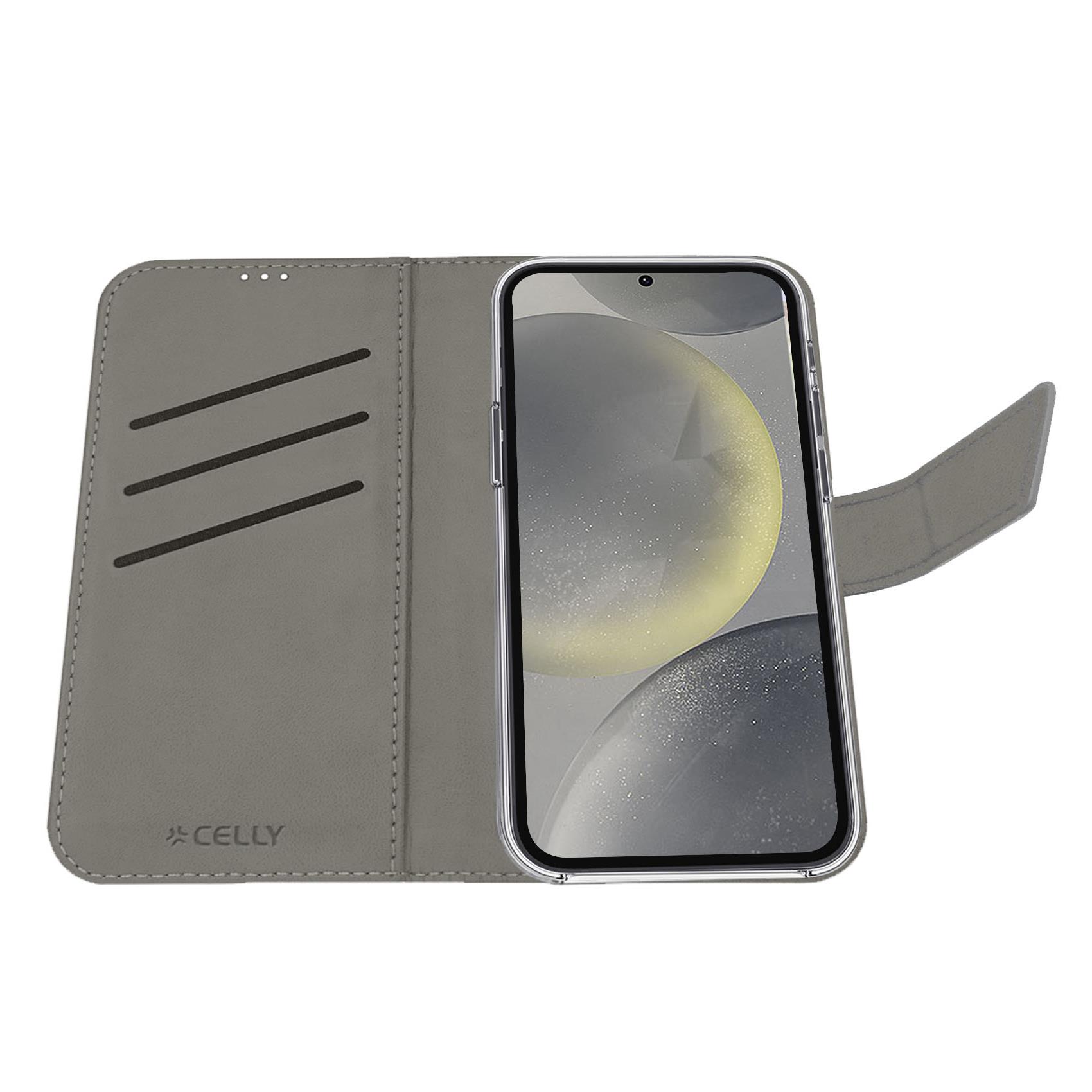 Celly WALLY - Custodia a libro in pelle sintetica con chiusura flap magnetico, slot per carte e funzione stand colore nero compatibile con Samsung Galaxy S26 5G - Custodie - immagine 5