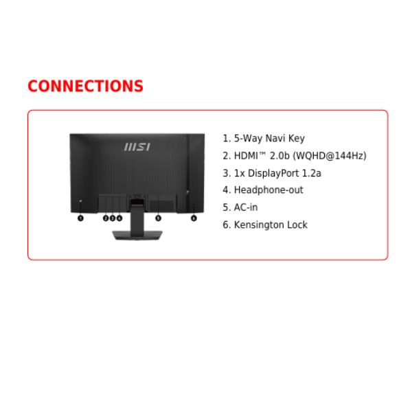 Monitor MSI PRO MP273Q E14 27 IPS 2560x1440 HDMI - SKU: 9S6-3PE2CH-015 - Immagine 2