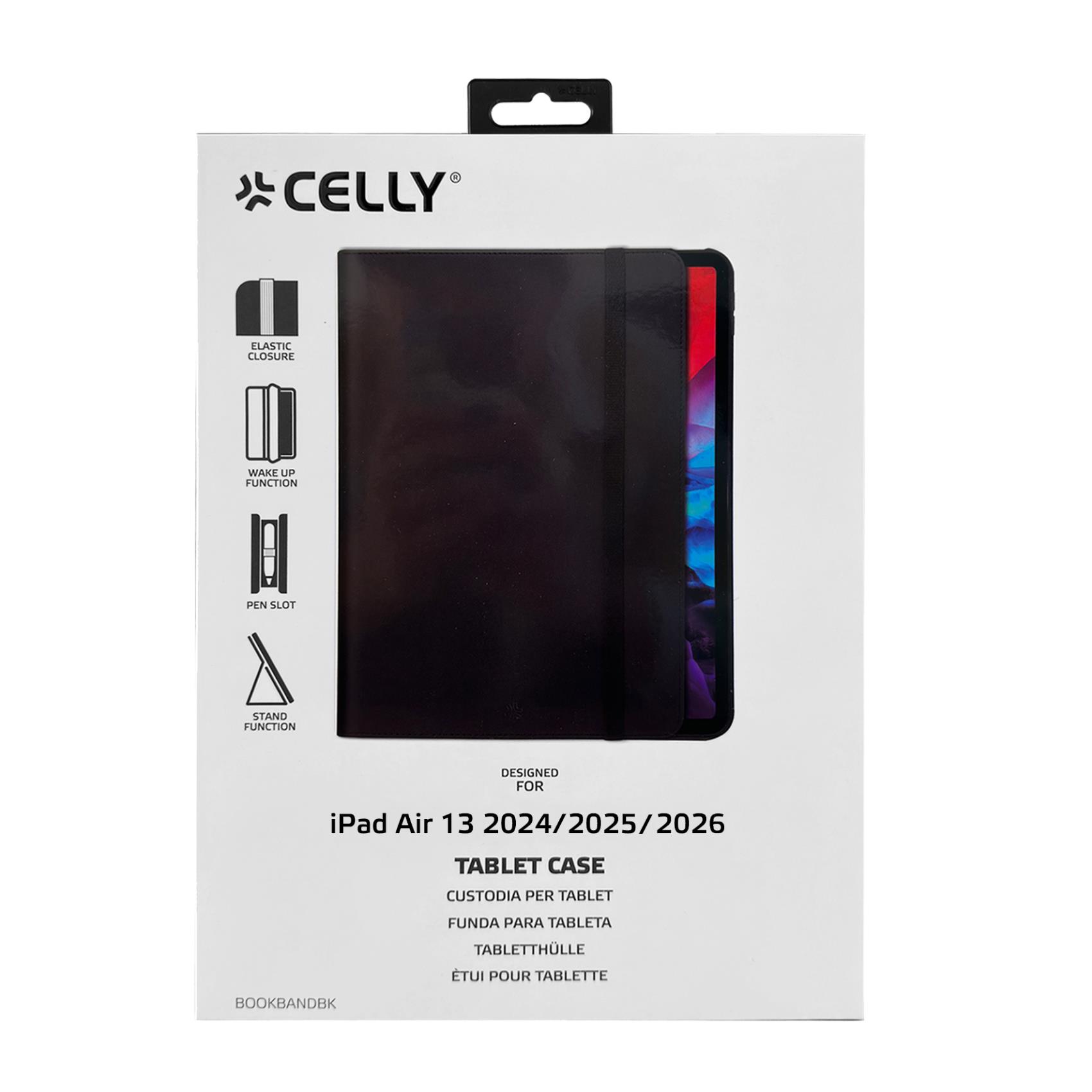 Custodia Tablet Celly BOOKBAND per iPad Air 13 20242025 Similpelle Nero - SKU: BOOKBAND19 - Immagine 3