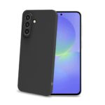 Celly SANDCASE – Cover morbida in TPU con tasti e bordo fotocamera colore a contrasto, effetto sabbiato colore trasparente nero compatibile con Samsung Galaxy A37 5G – Cover