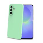 Celly SANDCASE – Cover morbida in TPU con tasti e bordo fotocamera colore a contrasto, effetto sabbiato colore trasparente verde compatibile con Samsung Galaxy A37 5G – Cover