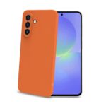 Celly SANDCASE – Cover morbida in TPU con tasti e bordo fotocamera colore a contrasto, effetto sabbiato colore trasparente arancione compatibile con Samsung Galaxy A37 5G – Cover