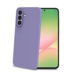 Celly SANDCASE – Cover morbida in TPU con tasti e bordo fotocamera colore a contrasto, effetto sabbiato colore trasparente viola compatibile con Samsung Galaxy A57 5G – Cover