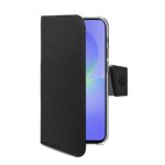 Celly WALLY – Custodia a libro in pelle sintetica con chiusura flap magnetico, slot per carte e funzione stand colore nero compatibile con Samsung Galaxy A37 5G – Custodie