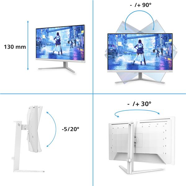 Monitor Philips 27 IPS Regolazione Altezza 1920x1080 - SKU: 27M2N5201P - Immagine 7
