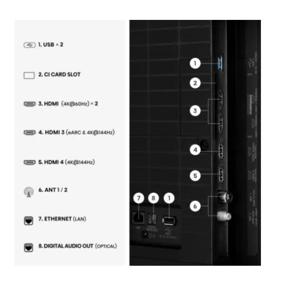 Hisense 75 E79S PRO QLED 4K ULTRA HD SMART VIDAA REFRESH RATE 144HZ - TV e Hotel TV - SKU: 75E79S-PRO - Immagine 13