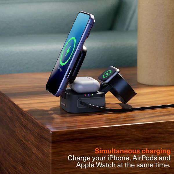 Cygnett MAGSTAND 3-IN1 FOLDABLE WIRELESS - Caricabatterie wirelesssenza fili - SKU: CY5852WCCRC - Immagine 2