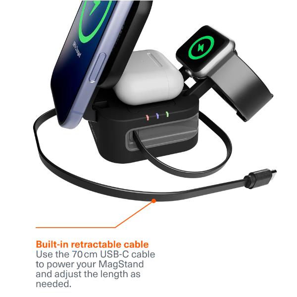 Cygnett MAGSTAND 3-IN1 FOLDABLE WIRELESS - Caricabatterie wirelesssenza fili - SKU: CY5852WCCRC - Immagine 3