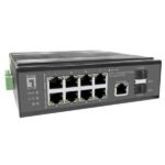 Level One LEVELONE IGP-1091 – SWITCH INDUSTRIALE PoE Managed L3 a 10 porte da 2,5 Gigabit, 2 uplink SFP+ da 1G/10G, uscite PoE a 8 porte, 480W, PoE 802.3af/at/bt, DIN-Rail, -40°C +75°C – Switch