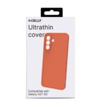 Celly SANDCASE- Cover morbida in TPU con tasti e bordo fotocamera colore a contrasto, effetto sabbiato colore trasparente arancione compatibile con Samsung Galaxy A27 5G – Cover