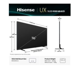 TV Hisense 116 UXQ 4K UHD Mini LED Smart VIDAA 165Hz - SKU: 116UXQ