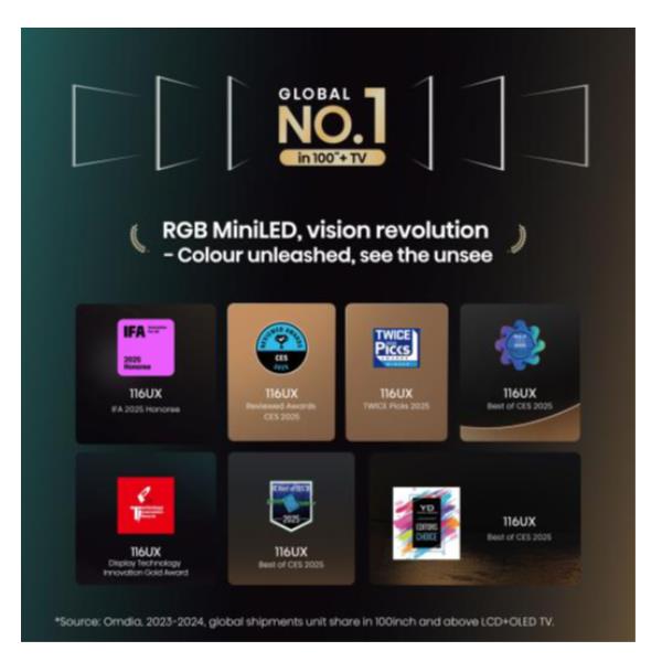 TV Hisense 116 UXQ 4K UHD Mini LED Smart VIDAA 165Hz - SKU: 116UXQ - Immagine 2