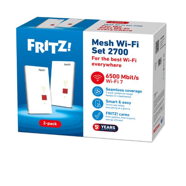 Bridge Wireless Fritz FRITZMesh Set 2700 2-pack 4804 Mbps - SKU: 20003138 - Immagine 2