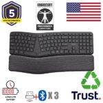 Tastiera Wireless Trust KEYRA ERGO Multi Nero