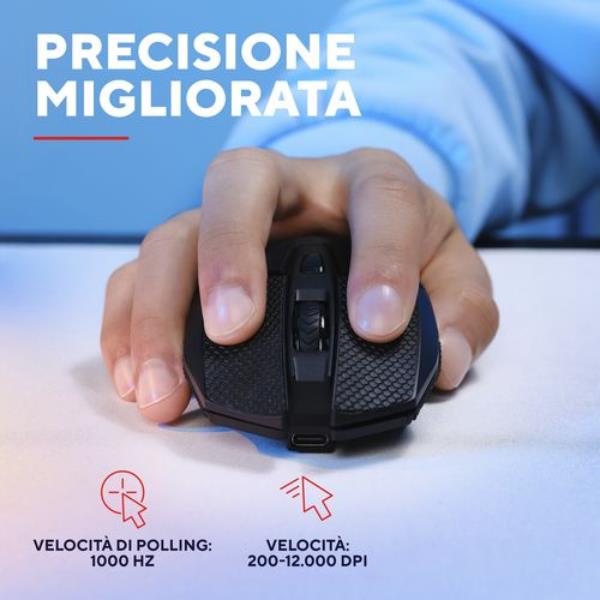 Mouse Gaming Trust GXT122 FELOX Dual Wireless Nero - SKU: 25748 - Immagine 5