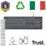 Tastiera Trust PRIMO ILLUMINATED KEYBOARD IT USB Nero Retroilluminata