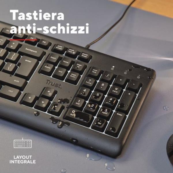 Tastiera Trust PRIMO ILLUMINATED KEYBOARD IT USB Nero Retroilluminata - SKU: 25820 - Immagine 6