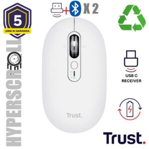 Mouse Wireless Trust Seron HypScroll Slim Nero Bluetooth - SKU: 26019