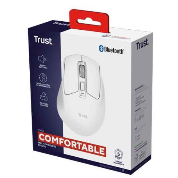 Mouse Wireless Trust Niven Comfort Multi Bianco Bluetooth - SKU: 26022 - Immagine 5