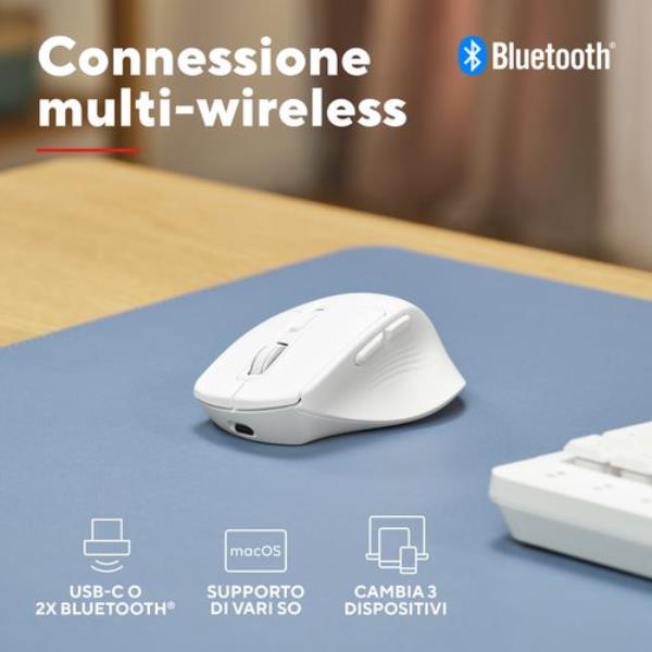 Mouse Wireless Trust Niven Comfort Multi Bianco Bluetooth - SKU: 26022 - Immagine 7