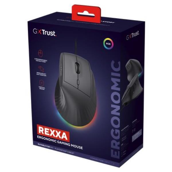 Mouse Gaming Trust GXT145 REXXA Ergonomico USB Nero - SKU: 26024 - Immagine 3