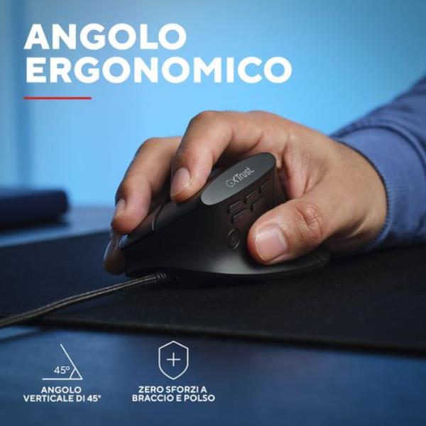 Mouse Gaming Trust GXT145 REXXA Ergonomico USB Nero - SKU: 26024 - Immagine 6