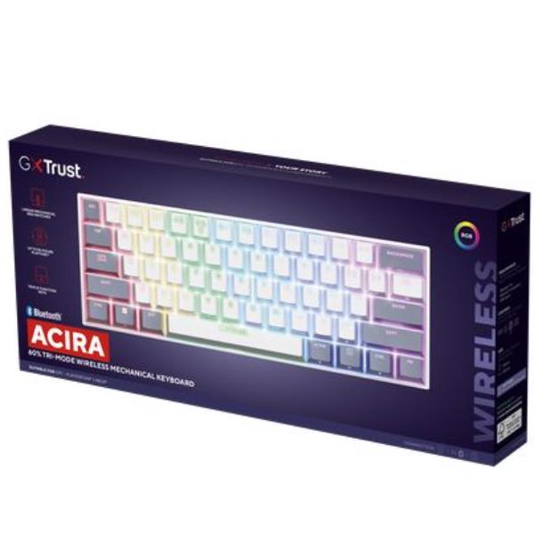 Tastiera Gaming Trust GXT873 Acira Tri Wireless Bianca IT - SKU: 26054TRS - Immagine 2