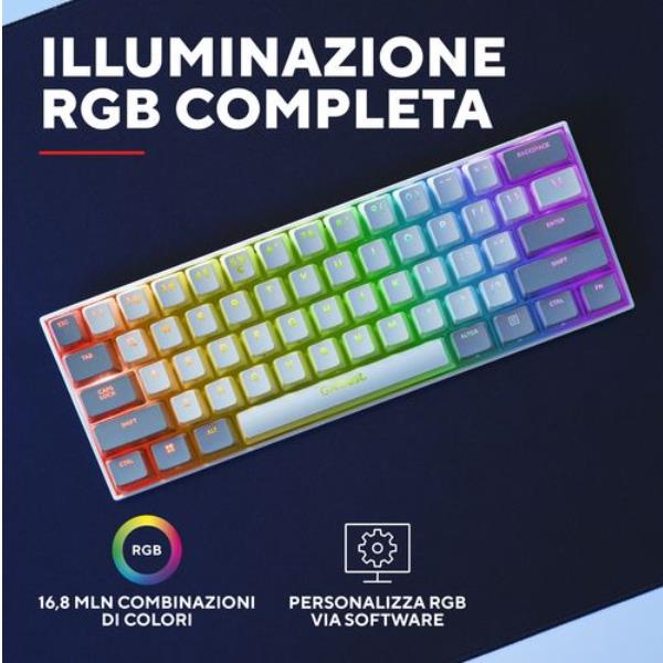 Tastiera Gaming Trust GXT873 Acira Tri Wireless Bianca IT - SKU: 26054TRS - Immagine 4