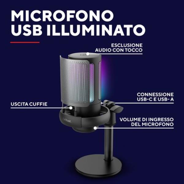 Microfono USB Trust GXT238 AURON Nero - 20.000 Hz - SKU: 26081 - Immagine 5