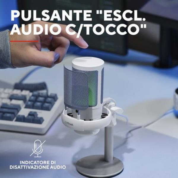 Microfono USB Trust GXT238W Auron Bianco 20kHz - SKU: 26082 - Immagine 2