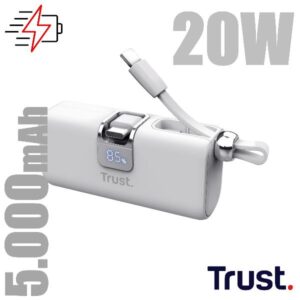 Power Bank Trust PACTO 5000 PD 5000mAh Bianco Portatile - SKU: 26105TRS