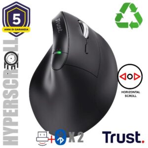 Mouse Wireless Trust VYRAN ERGO HYPSCROLL Nero Bluetooth - SKU: 26107
