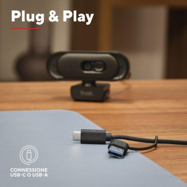 Webcam Trust TOMAR 4K USB Nero 30fps - SKU: 26141 - Immagine 2