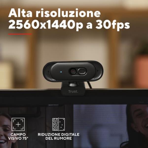 Webcam Trust TOMAR 4K USB Nero 30fps - SKU: 26141 - Immagine 8