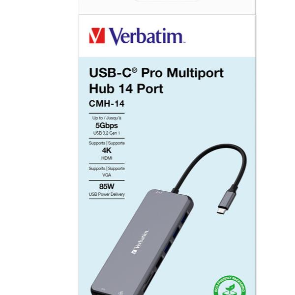 Docking Station Verbatim USB-C Pro 14 in 1 HDMI 4K VGA PD 85W - immagine 4