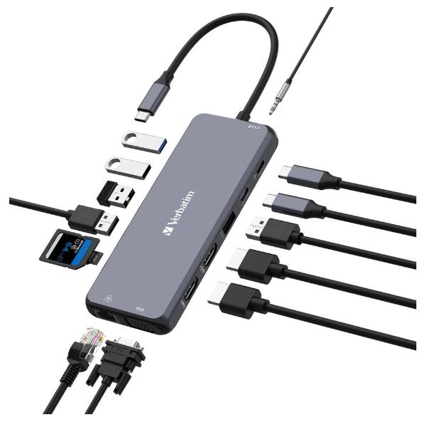 Docking Station Verbatim USB-C Pro 14 in 1 HDMI 4K VGA PD 85W - immagine 6