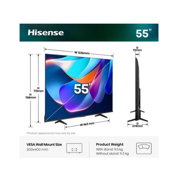 TV Hisense 55 A69S 4K UHD Smart VIDAA 55 Pollici - SKU: 55A69S