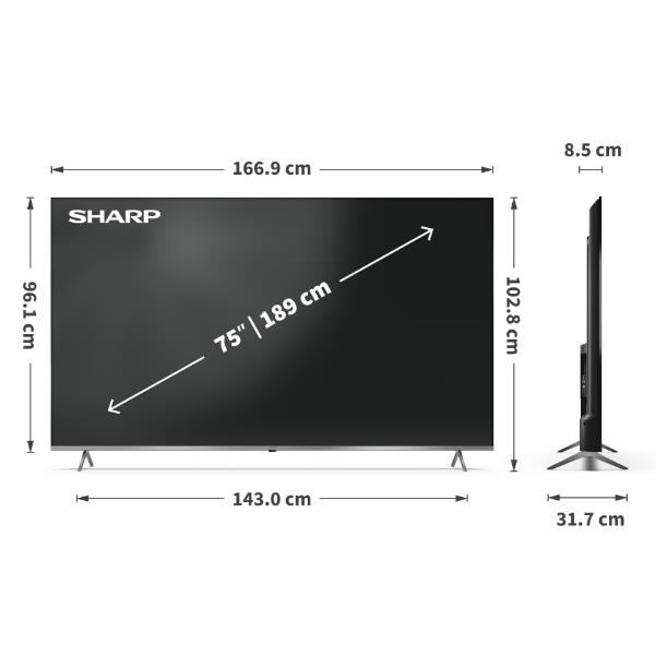 TV Sharp 75 UHD 4K QLED MiniLed Google TV Smart - SKU: 75JP7765E - Immagine 7