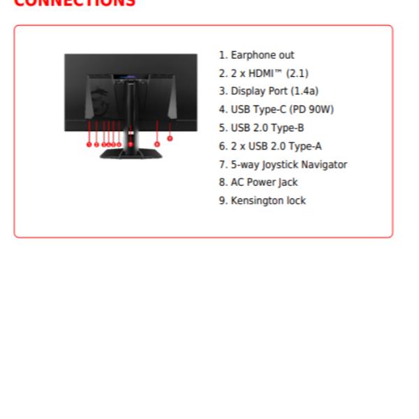 Monitor Gaming MSI MPG 321URX QD-OLED 32" 4K 240Hz