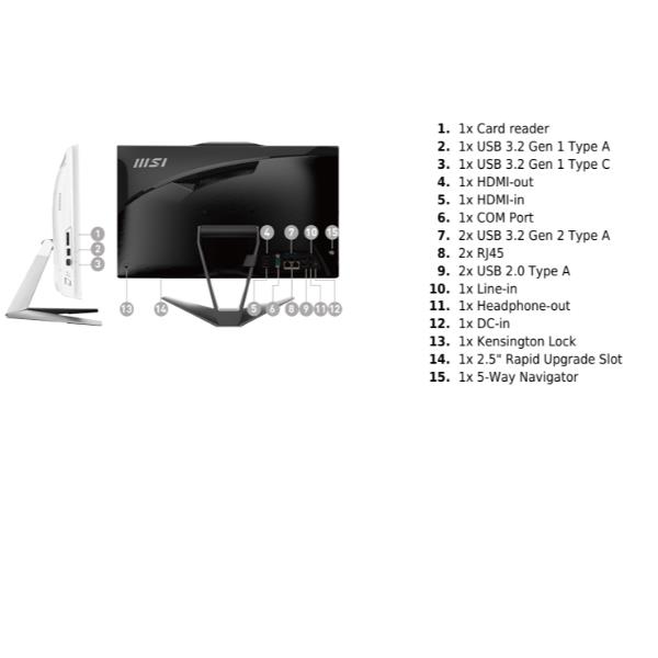 PC All In One MSI PRO AP222T 14MA-669EU 21.5 Touch Pentium 8GB 128GB SSD - SKU: 9S6-AC0152-669 - Immagine 3