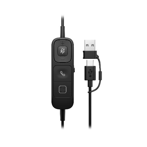 Cuffie Professionali Poly HP Mission 825 USB - Cablate Stereo con Noise Canceling - SKU: C01FCAA - Immagine 4