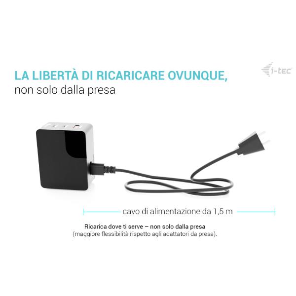 Caricabatterie I-Tec USB-C PD 3.0 100W Universale Nero - SKU: CHARG-INTG100W - Immagine 5
