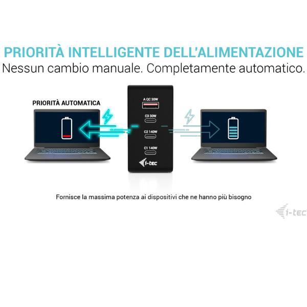 Caricabatterie I-Tec USB-C PD 3.0 140W Nero - SKU: CHARG-INTG140W - Immagine 6