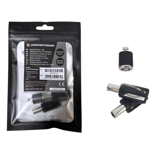 Lucchetto per Notebook Conceptronic KEYED CHASSIS LOCK STANDARD - SKU: CUSTODIO03BSM - Immagine 6